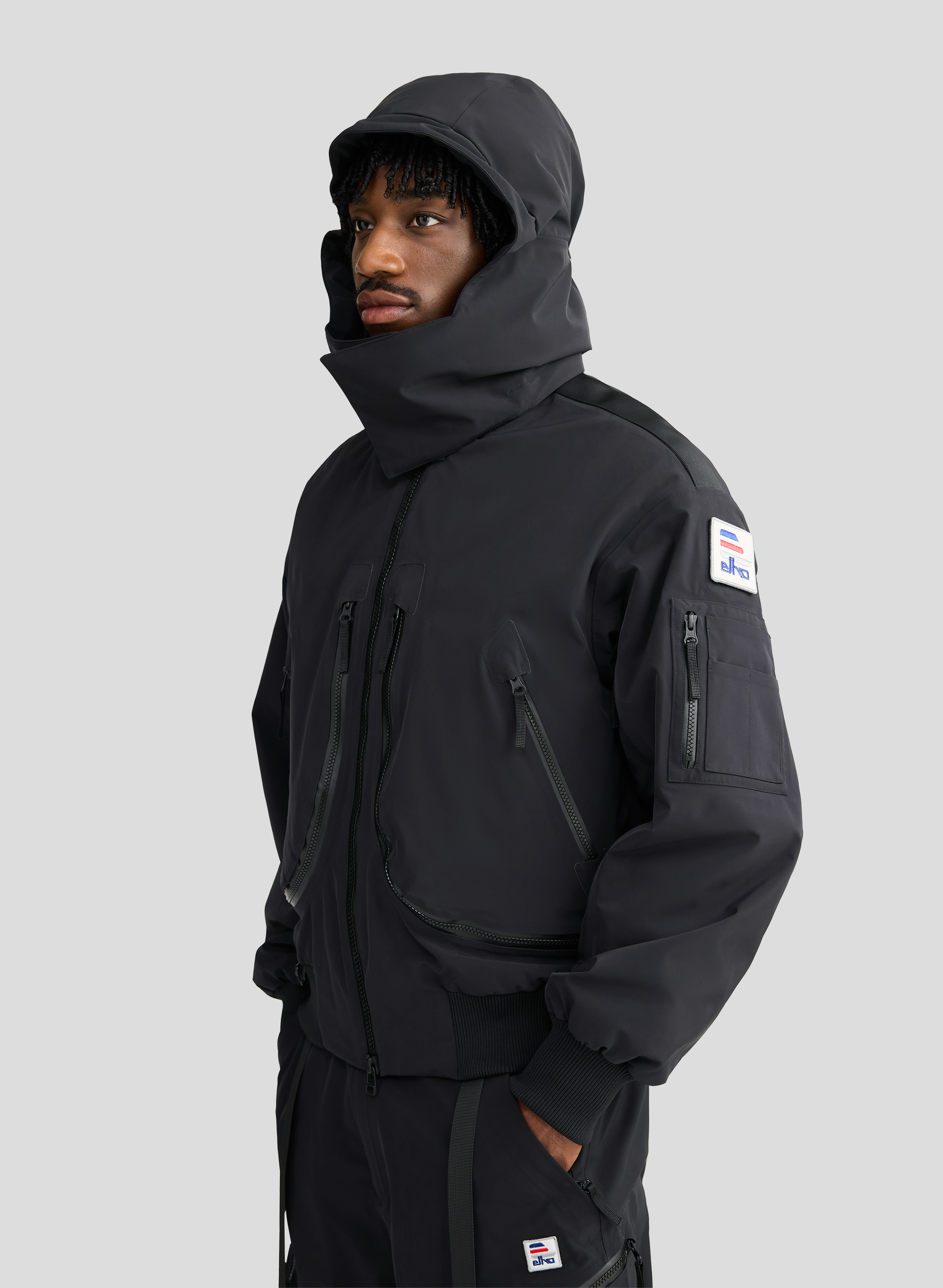 Phantom - Black - 3L Padded Performance Bomber Jacket