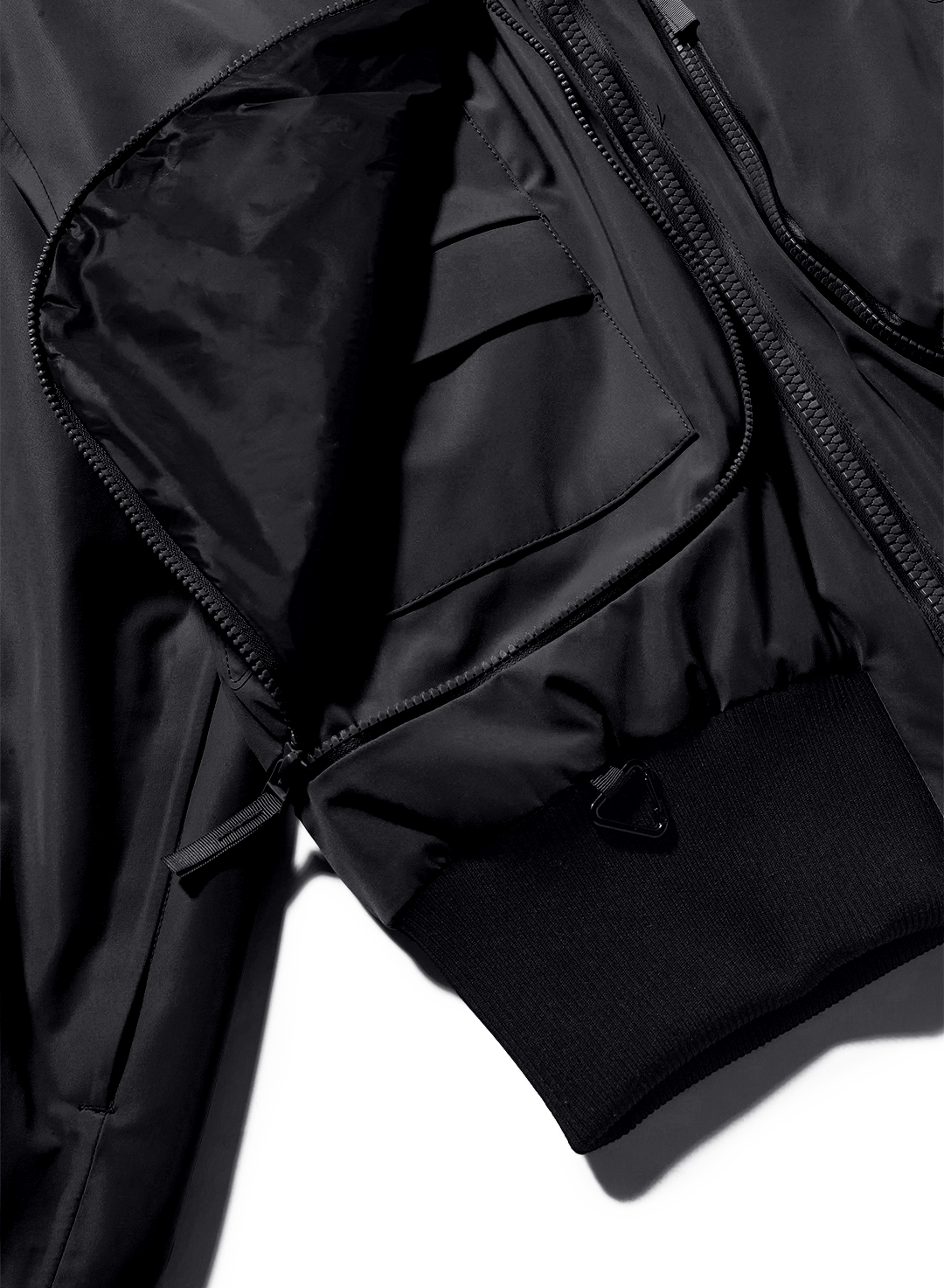 Nova - Black - 3 Layer Padded Performance Bomber Jacket