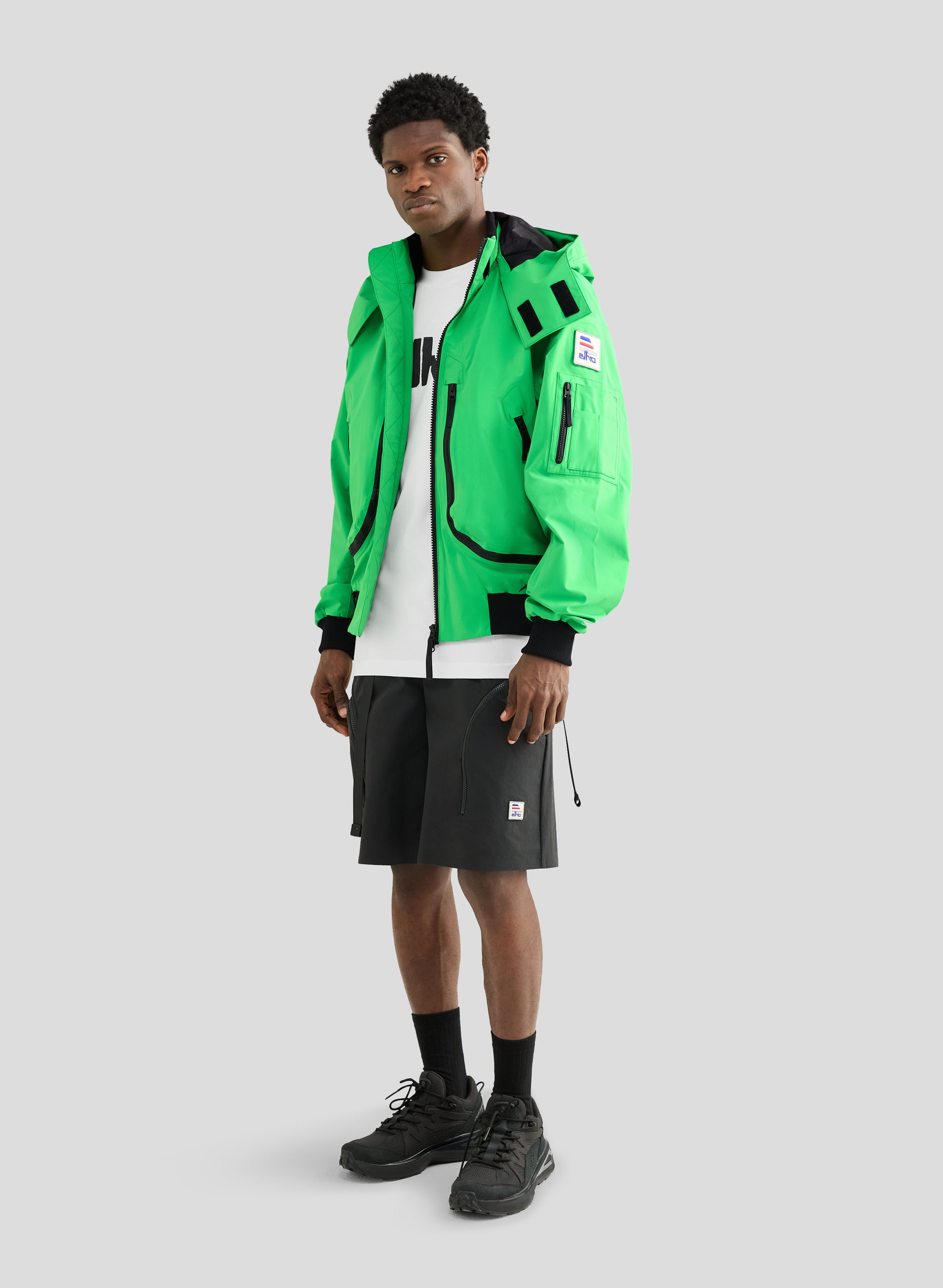 Echo - 3L Lined Performance Bomber Jacket - Neon Green - Men