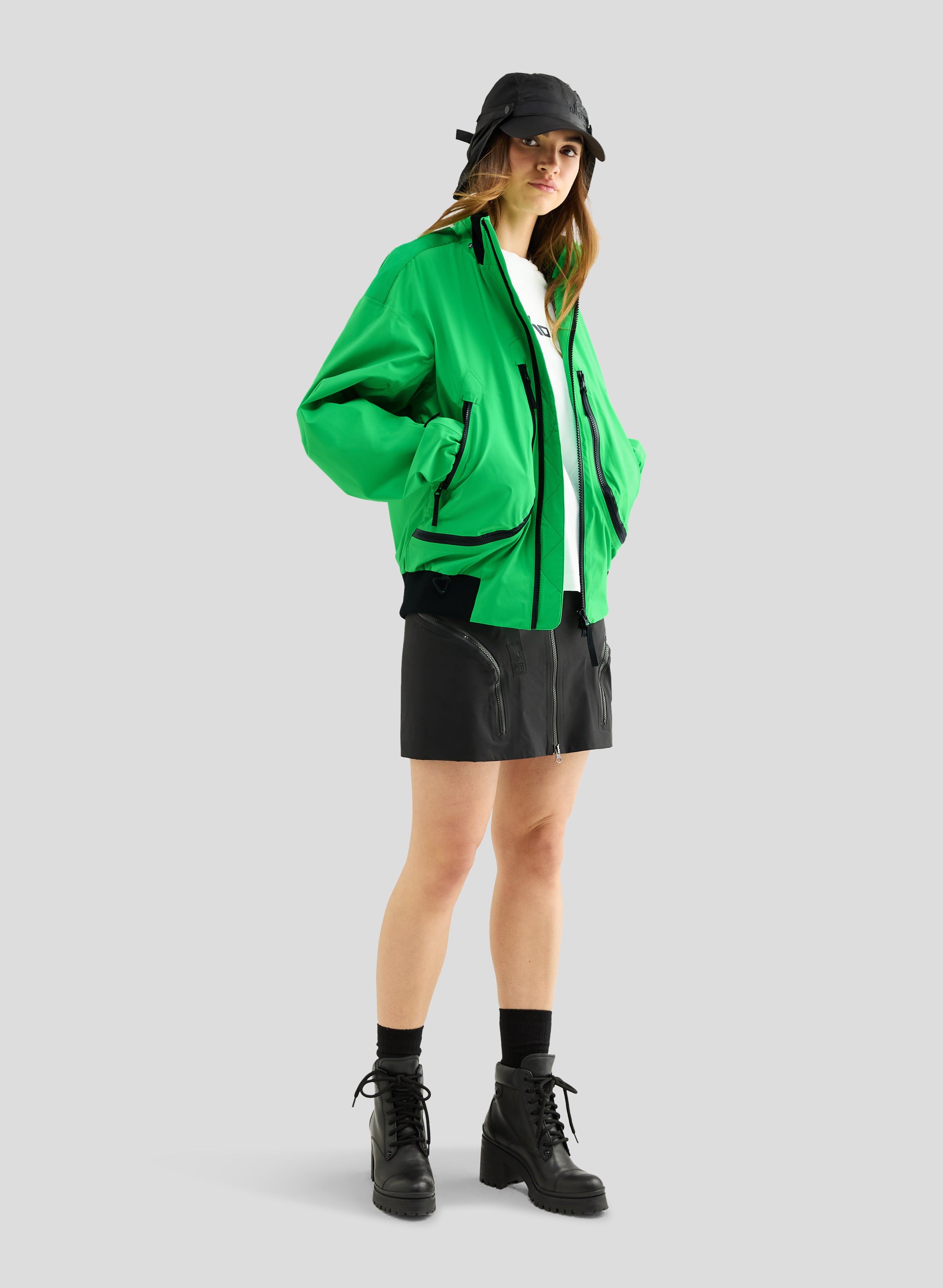 Echo - 3L Lined Performance Bomber Jacket - Neon Green - Women