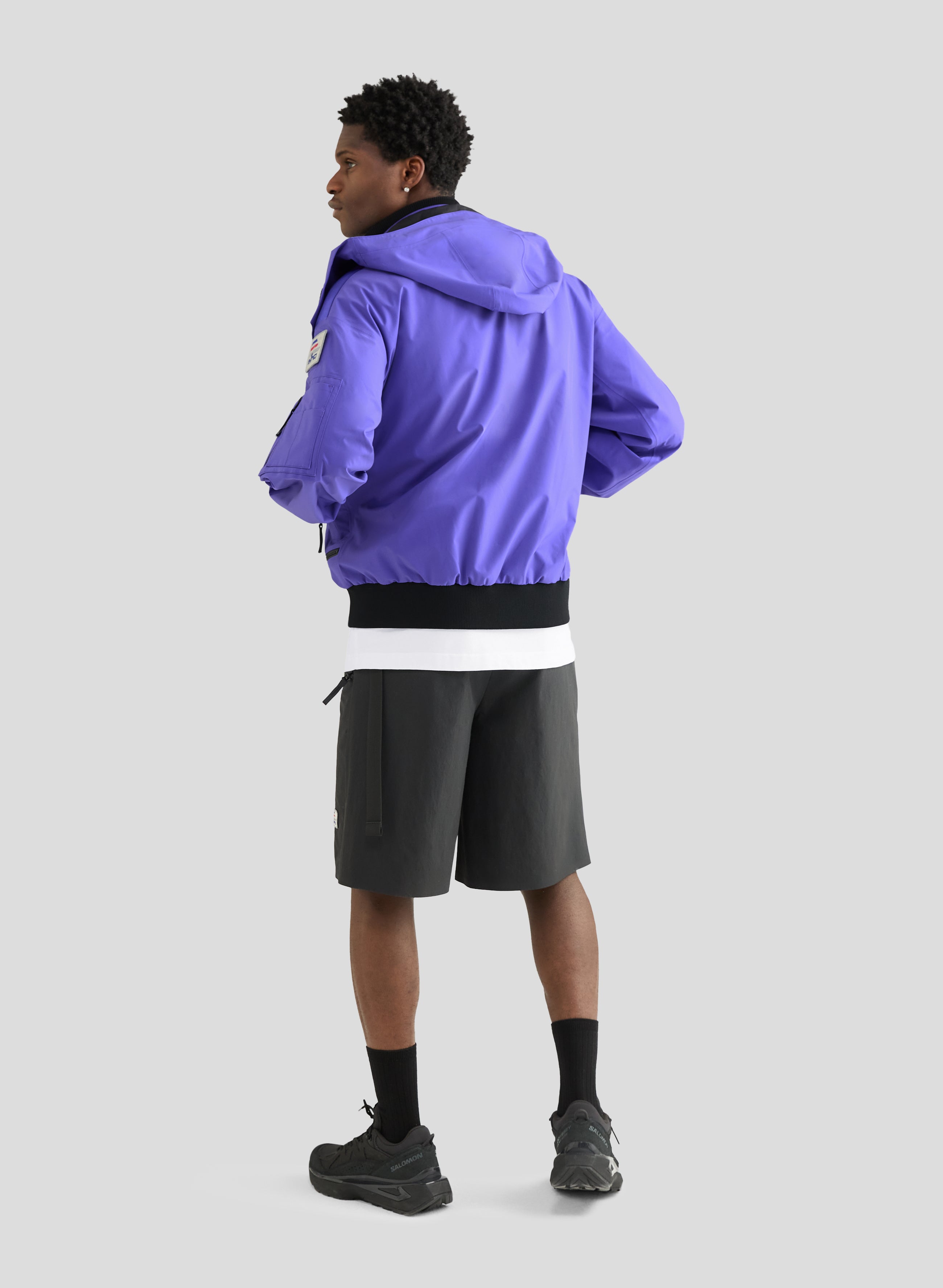 Echo - 3L Lined Performance Bomber Jacket - Neon Purple - Men