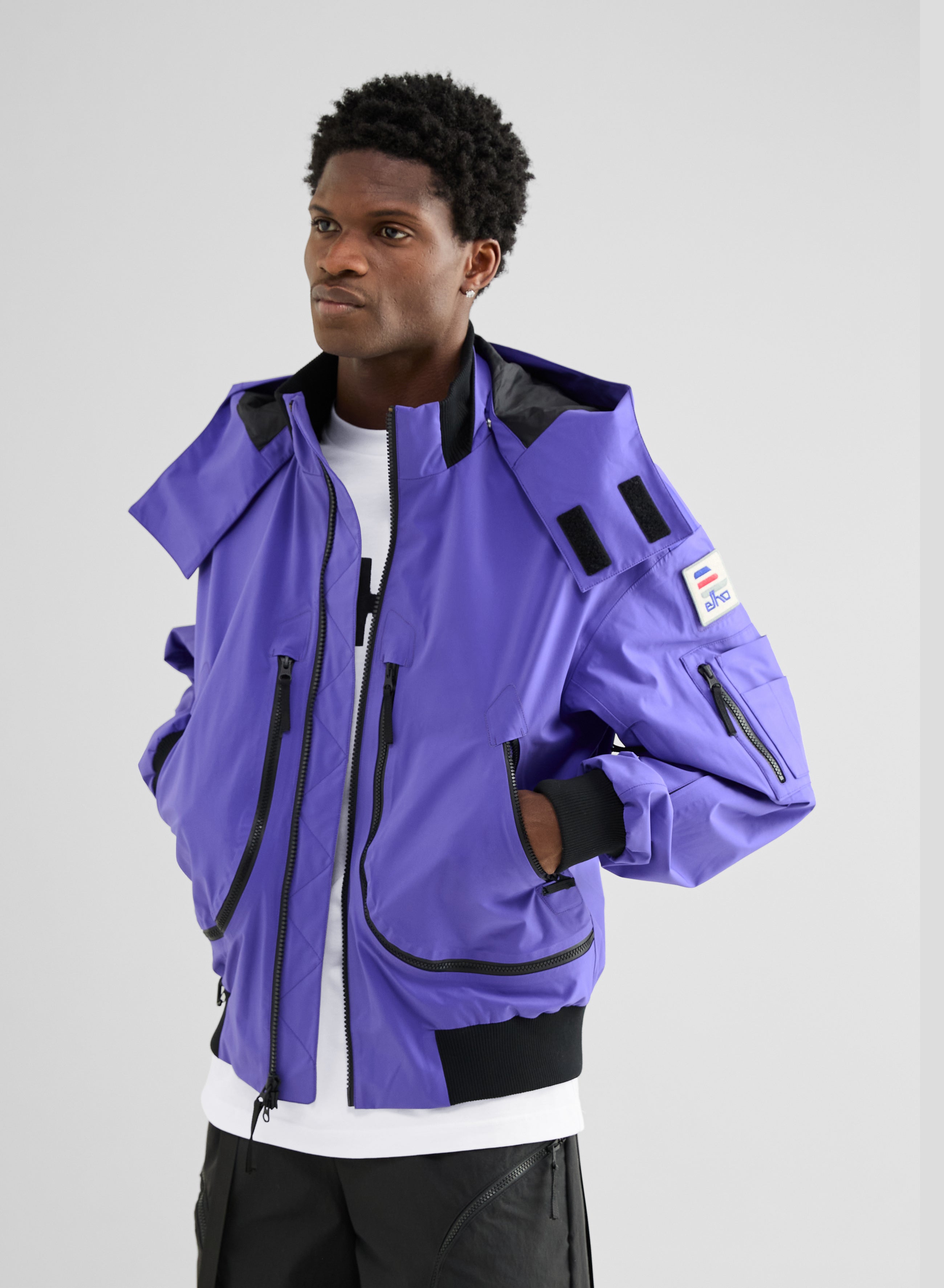 Echo - 3L Lined Performance Bomber Jacket - Neon Purple - Men