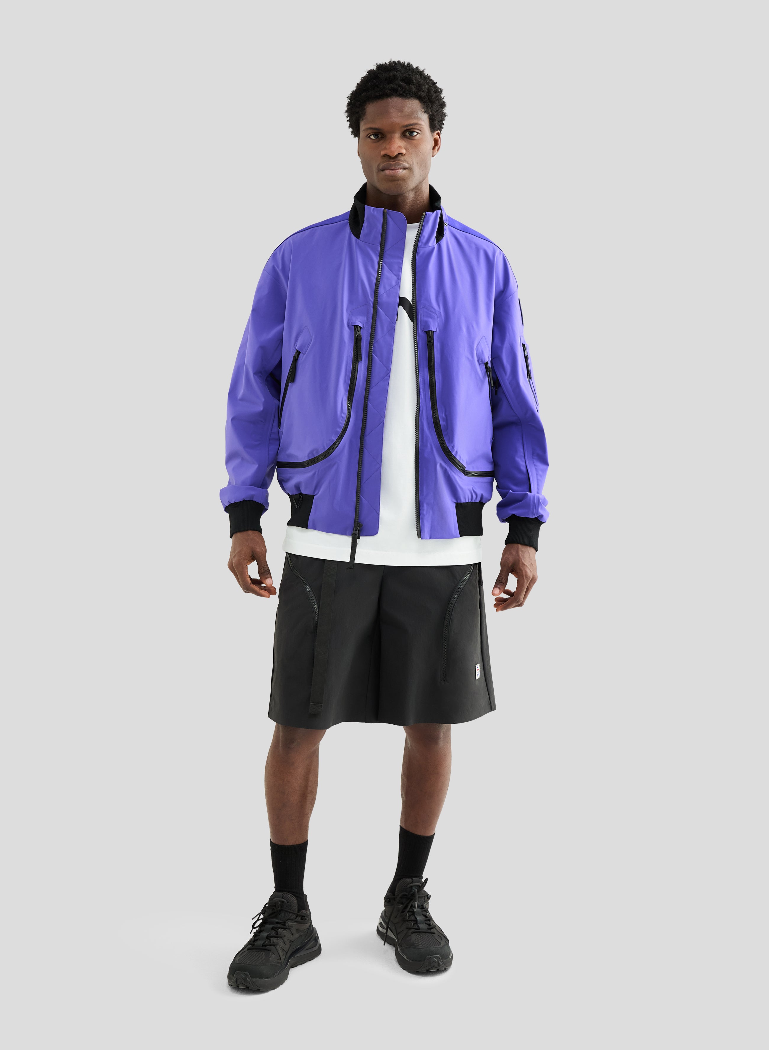 Echo - 3L Lined Performance Bomber Jacket - Neon Purple - Men