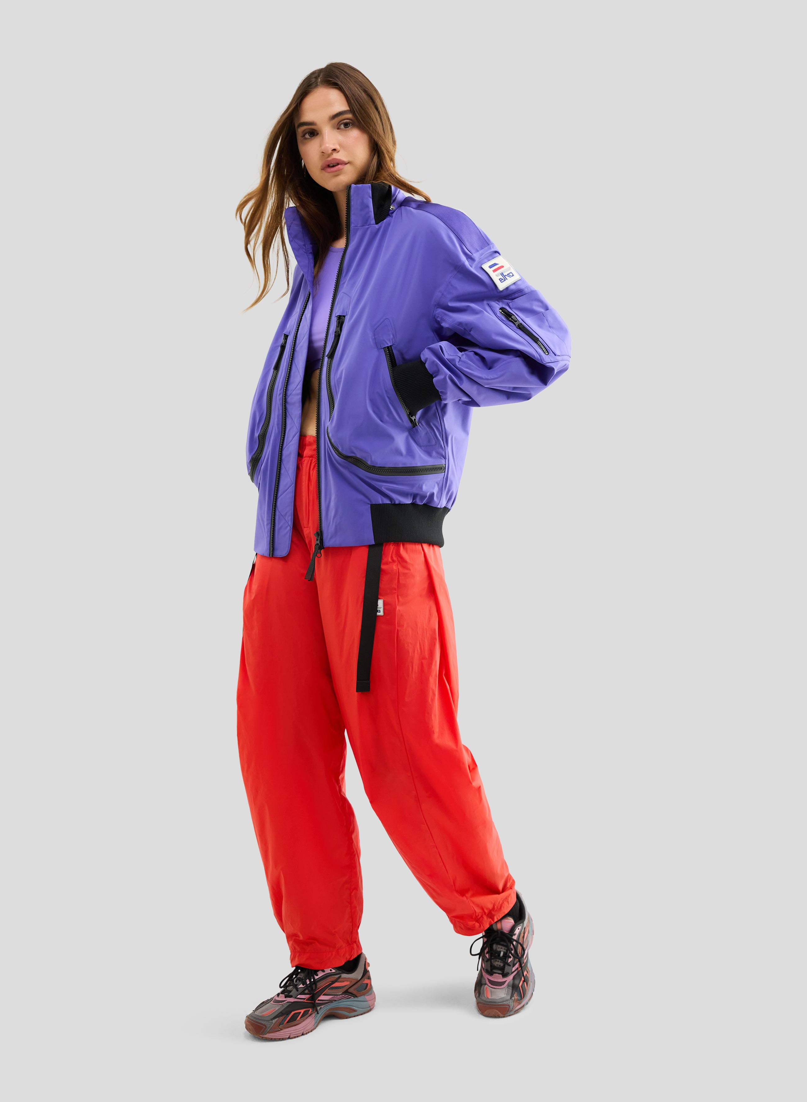 Echo - 3L Lined Performance Bomber Jacket - Neon Purple - Women