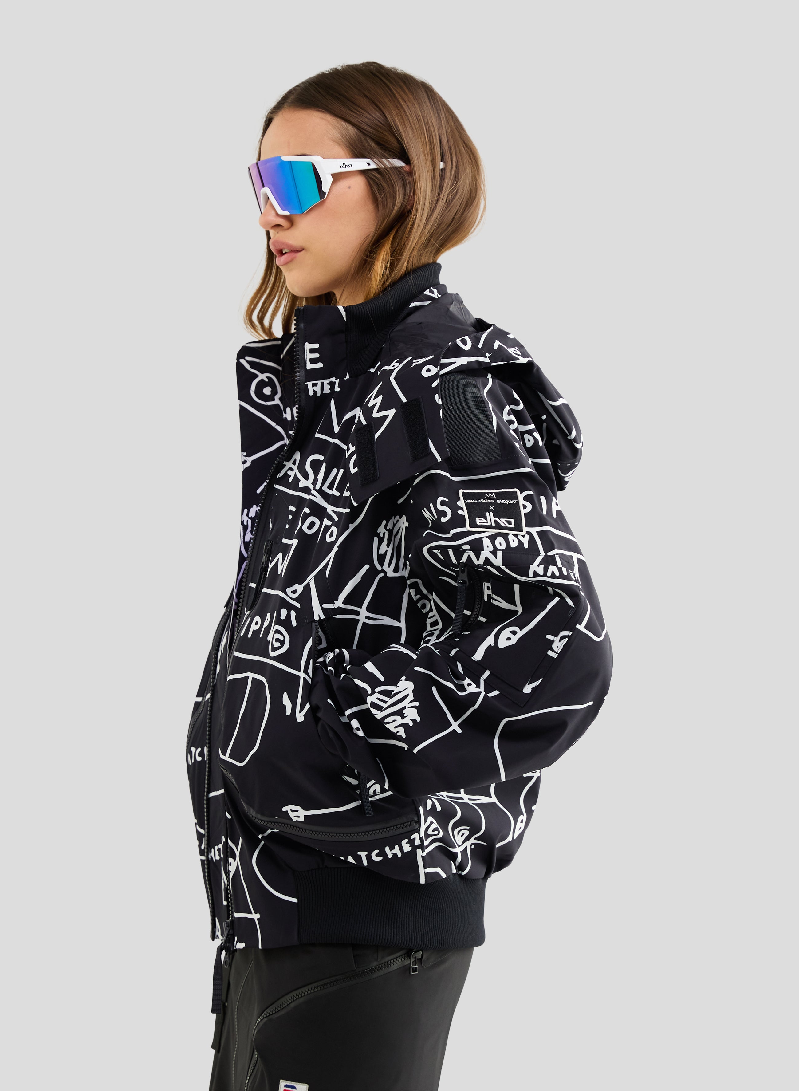 Echo Jean-Michel Basquiat - 3L Lined Performance Bomber Jacket - Black - Damen