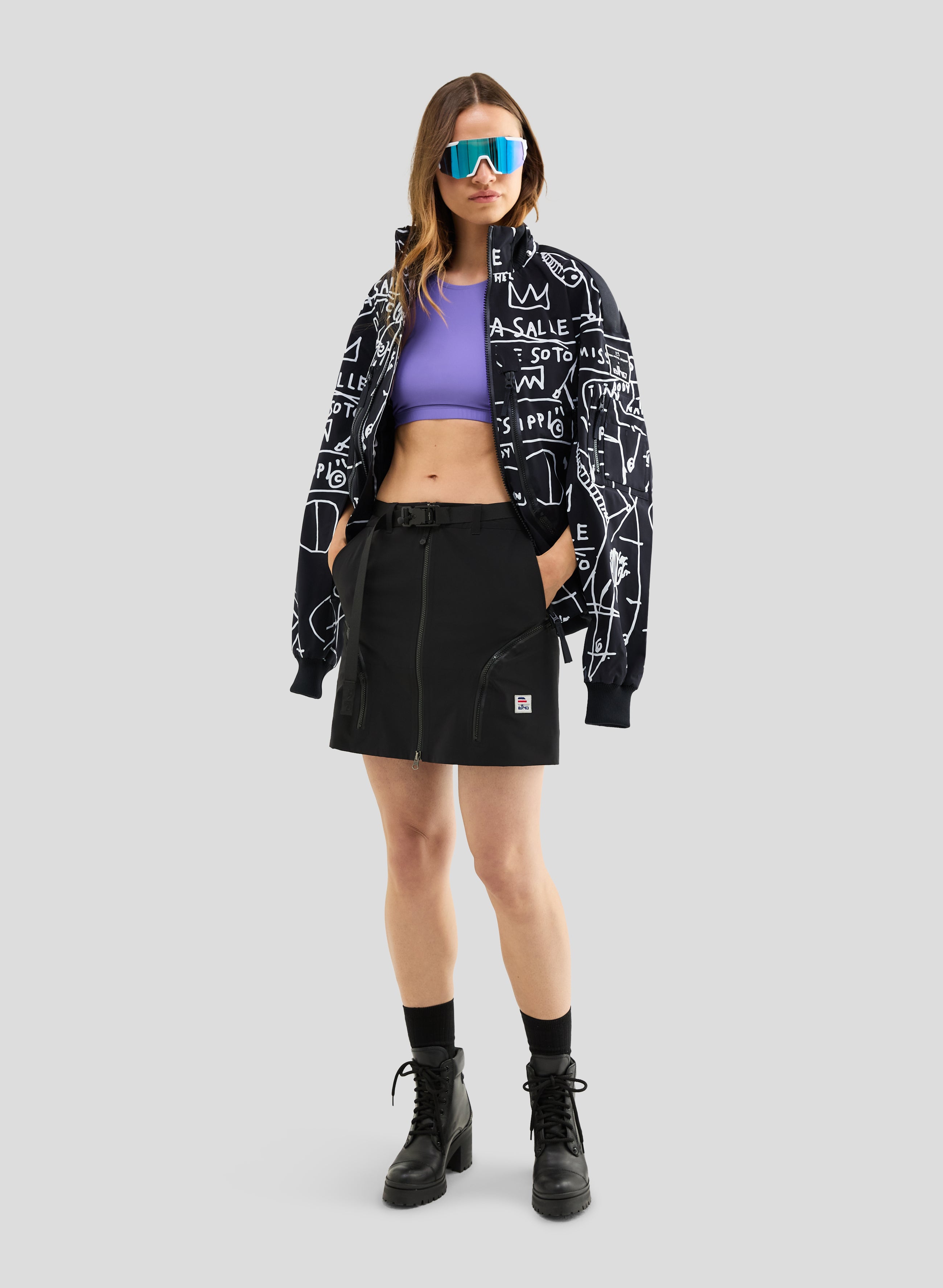 Echo Jean-Michel Basquiat - 3L Lined Performance Bomber Jacket - Black - Damen