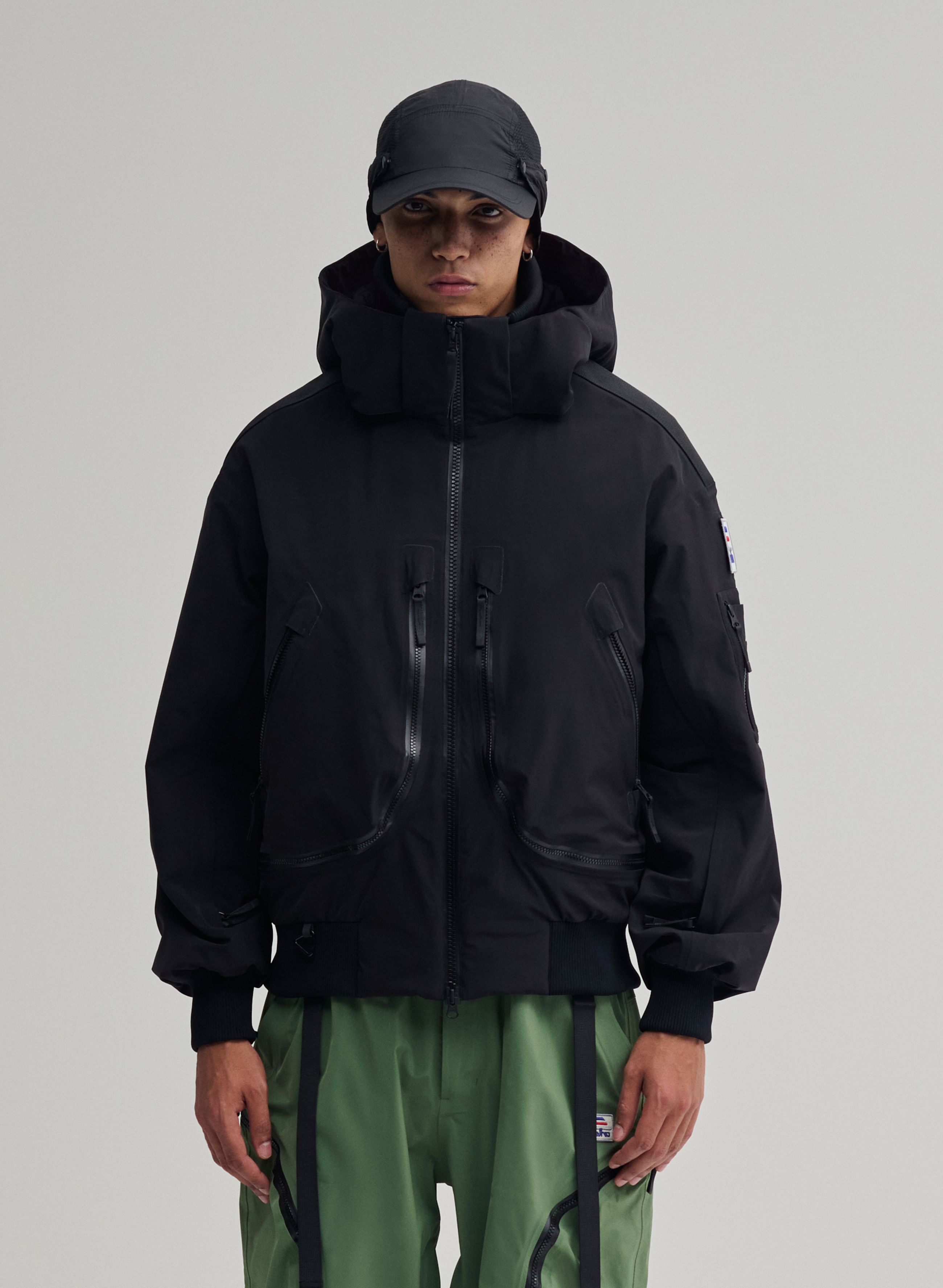Phantom - Black - 3 Layer Padded Perfomance Bomber Jacket