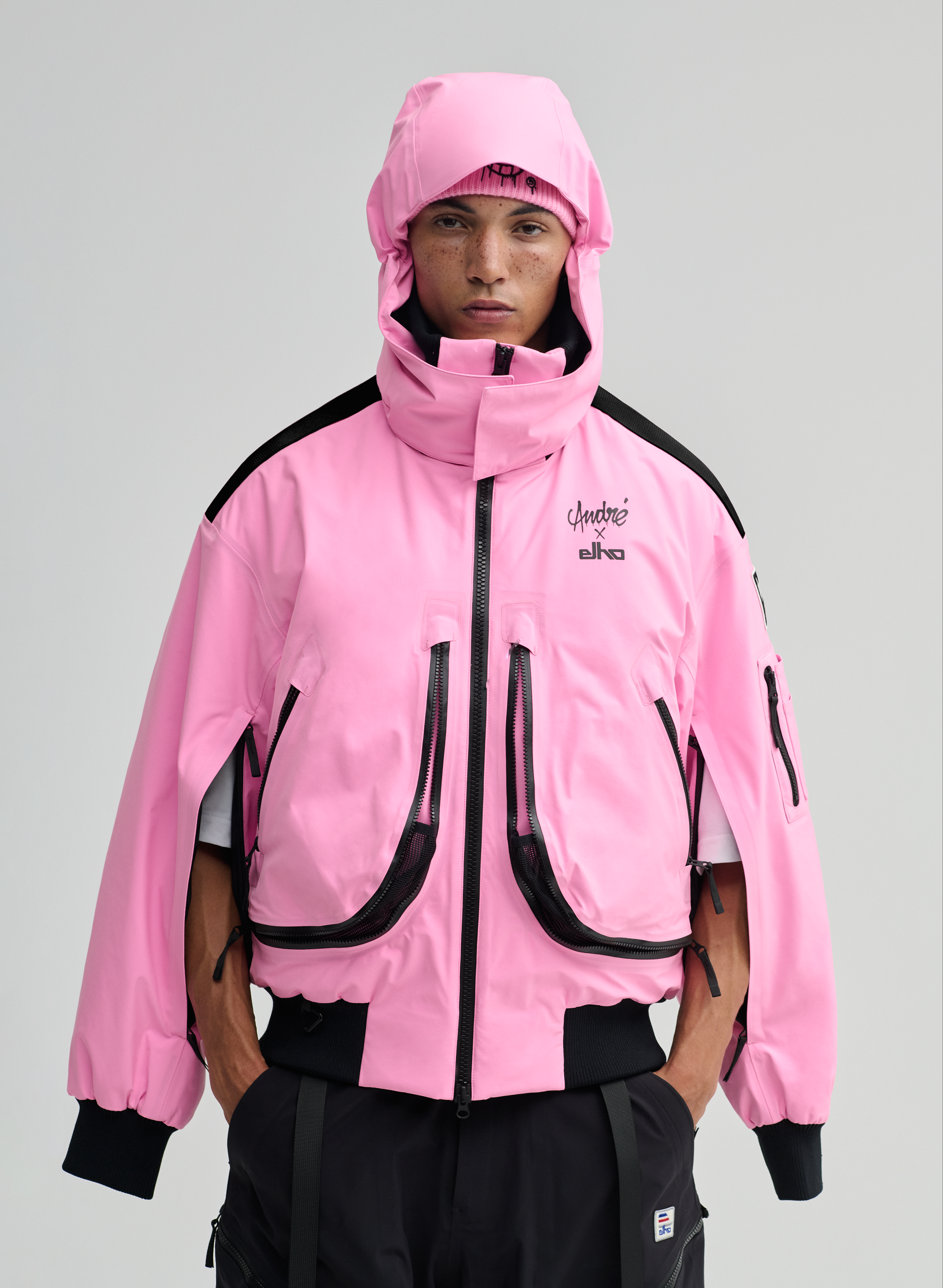 Phantom André x Elho - 4 Layer Padded Performance Bomber Jacket - Mr. André Pink - Men