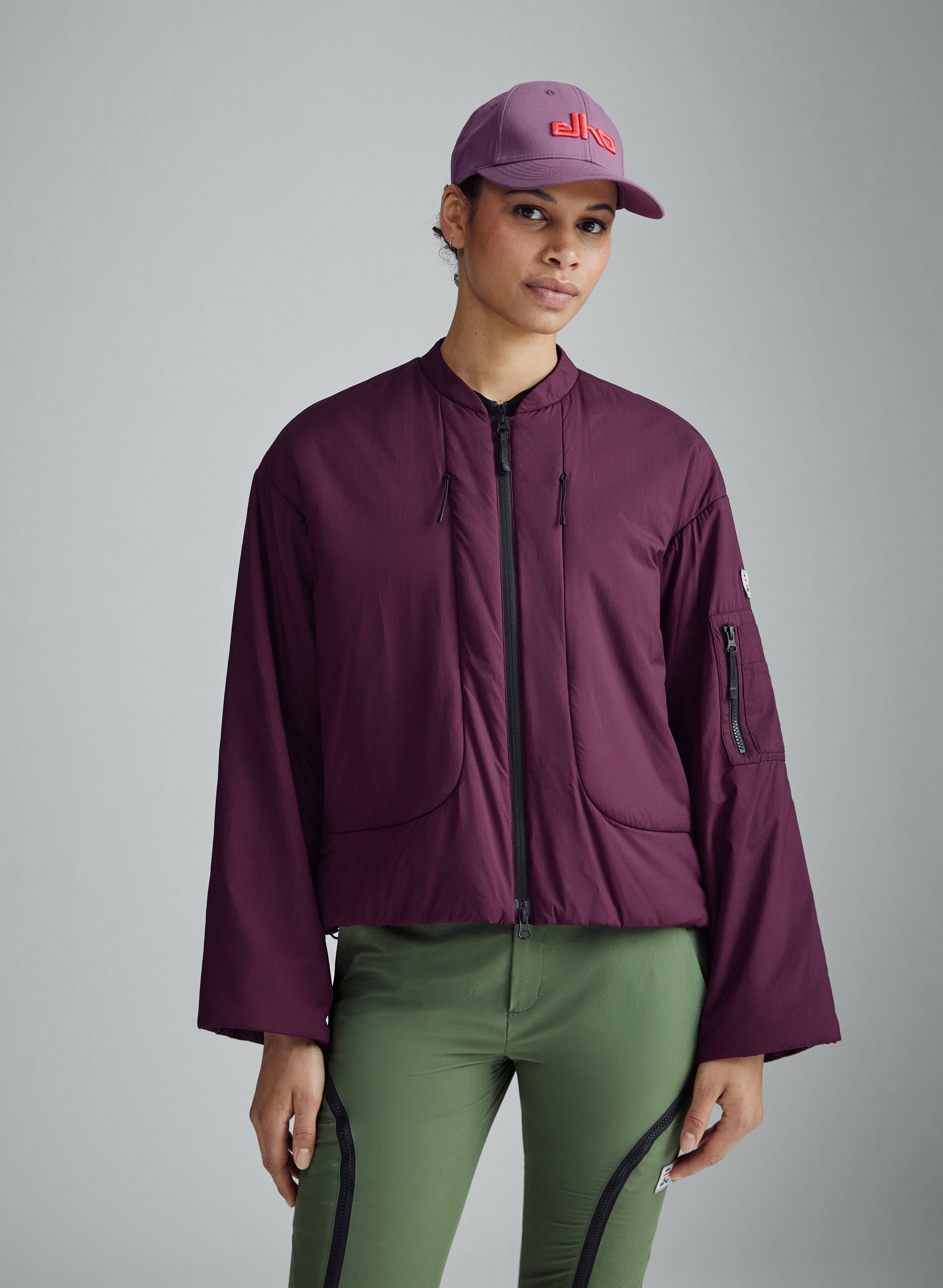 Nomad - Ultra Light Performance Insulated Bomber Jacket - Cherry Laquer