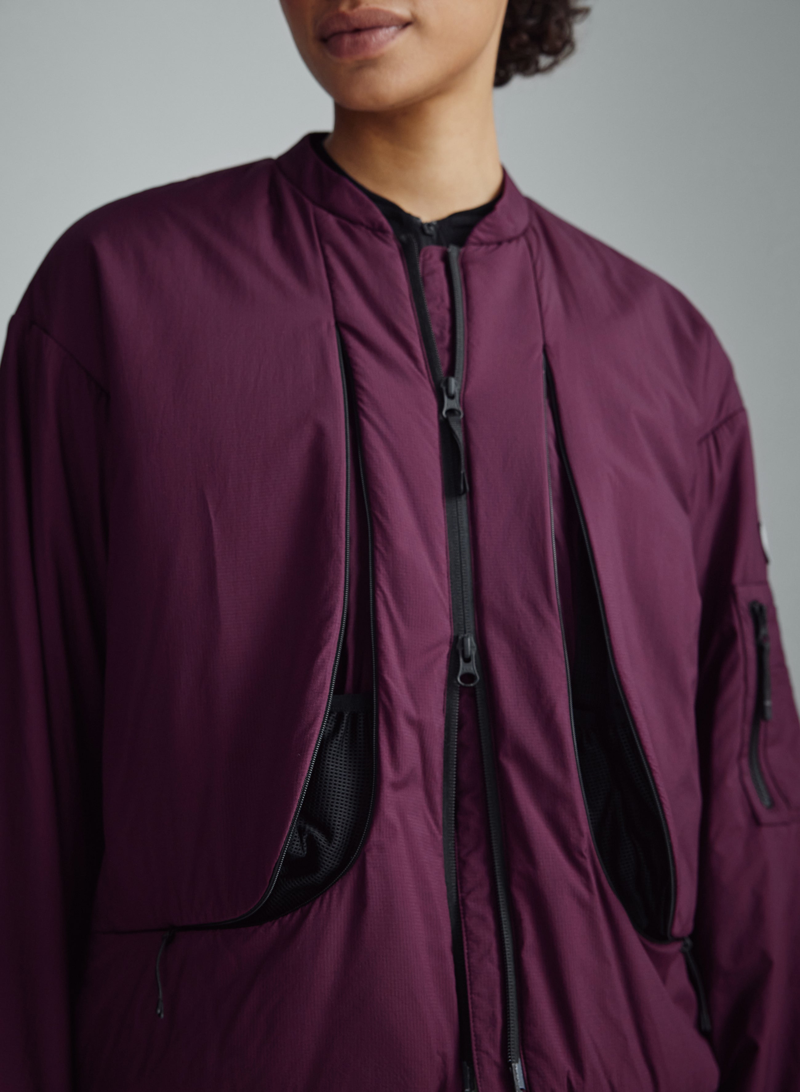 Nomad - Ultra Light Performance Insulated Bomber Jacket - Cherry Laquer