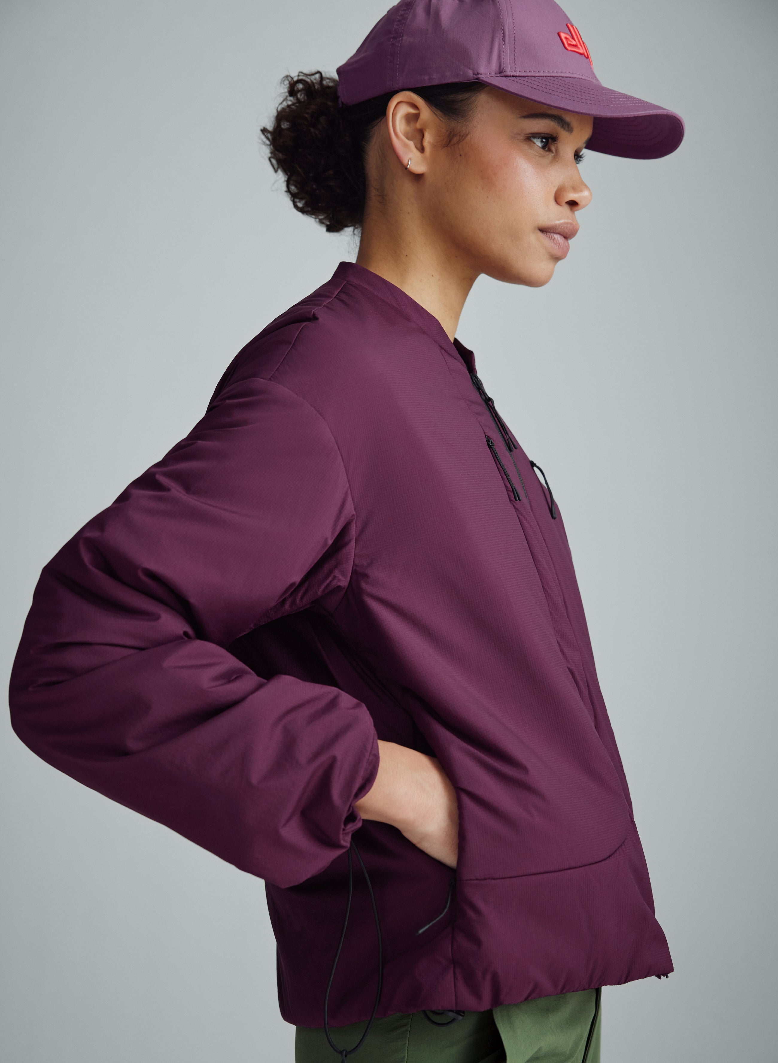 Nomad - Ultra Light Performance Insulated Bomber Jacket - Cherry Laquer