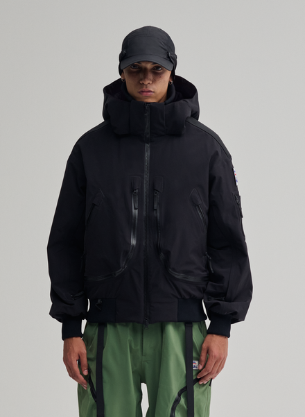 Phantom - Black - 3 Layer Padded Perfomance Bomber Jacket